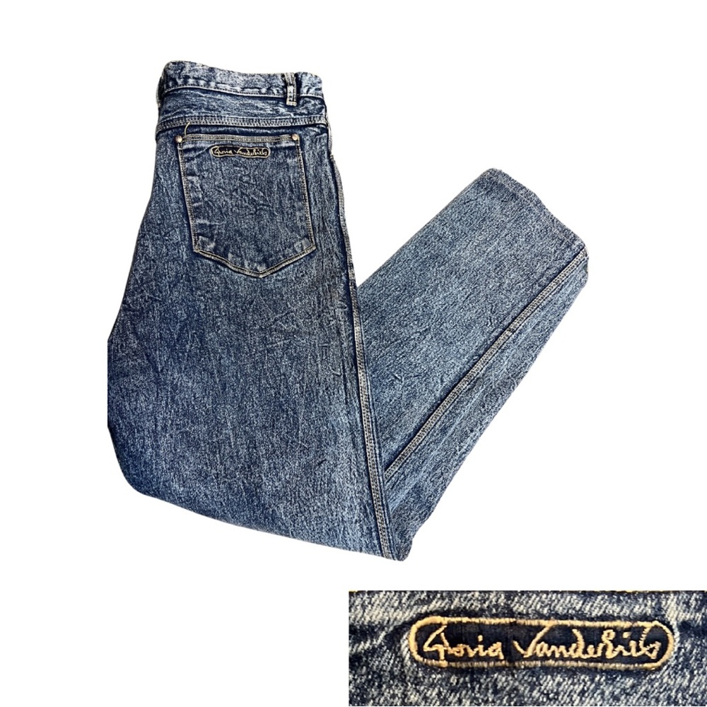 Vintage 80s Gloria Vanderbilt for Murjani Denim Stonewashed Skinny Mom Jeans 16